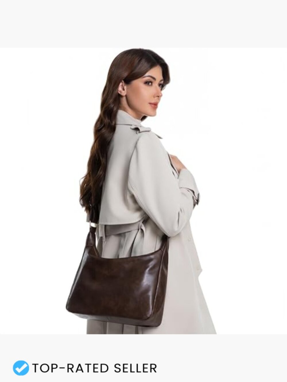Vegan Leather Crossbody Hobo Bag Foldable Slouchy Shoulder Purse Adjustable - Picture 7 of 7